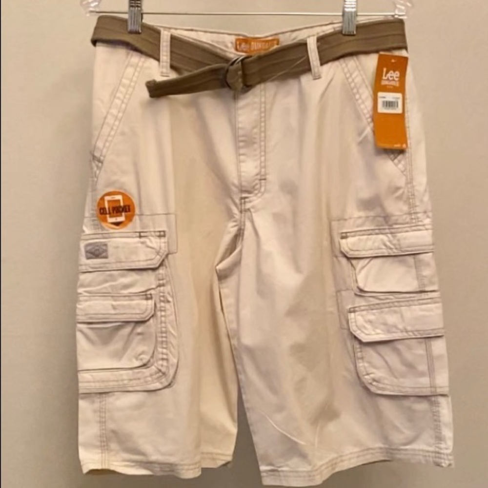 LEE DUNGAREES 18 Husky NWT Wyoming Cargo Shorts Boys Youth Tan New